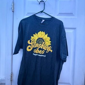 Simply Southern Charcoal Tee with Yellow Sunflower